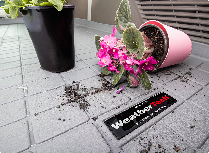 WeatherTech Cargo Liner Below Plants and Spilled Dirt
